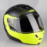 Kask motocyklowy LAZER MONACO EVO Droid Pure Carbon czarny/carbon/matowy/żółty fluo