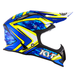 Kask Motocyklowy KYT STRIKE EAGLE REEF niebieski/żółty fluo - XL