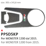 ONEDESIGN Naklejka na półkę kierownicy Ducati Monster 1200 dal 2015 al 2016