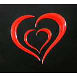 ONEDESIGN naklejka ecoprint 3D soft touch heart czerwone