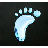 ONEDESIGN naklejka ecoprint 3D soft touch baby foot niebieskie