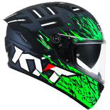 Kask Motocyklowy KYT NF-R FLAMING zielony - XS