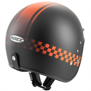 Kask motocyklowy ROCC Classic Pro TT czarny mat-pomarańczowy L