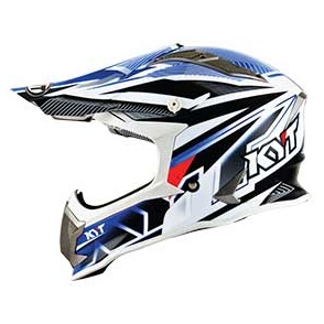 Kask motocyklowy KYT STRIKE EAGLE STRIPE biały/niebieski