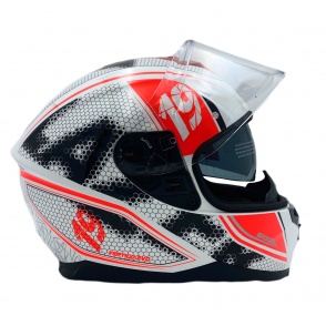 Kask Motocyklowy LAZER VERTIGO EVO Pixel Light (kol. Biały - Czerwony) rozm. XL