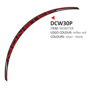 ONEDESIGN zestaw 8 naklejek na koła motocyklowe Ducati Monster czerwone
