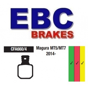 Klocki rowerowe EBC (organiczne) Magura MT5/MT7 CFA660/4