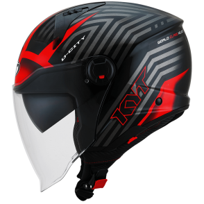 Kask Motocyklowy KYT D-CITY LUCENT czerwony - XL