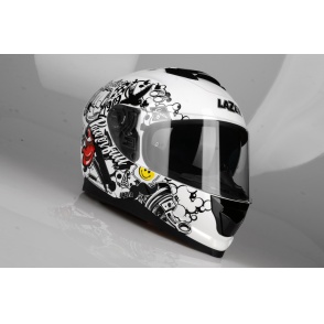 Kask Motocyklowy LAZER RAFALE EVO Stickerbomb (kol. Biały - Czarny - Srebrny - Czerwony) rozm. S