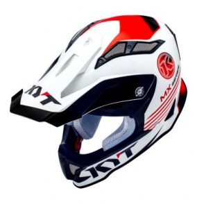 Kask motocyklowy KYT STRIKE EAGLE KMX biały/czerwony