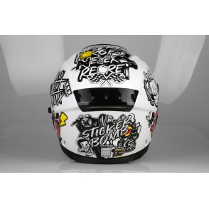 Kask Motocyklowy LAZER RAFALE EVO Stickerbomb (kol. Biały - Czarny - Srebrny - Czerwony) rozm. S