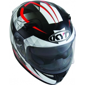 Kask motocyklowy KYT VENOM DIAMOND biało czarny