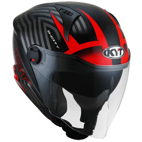 Kask Motocyklowy KYT D-CITY LUCENT czerwony - S