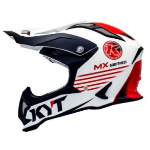 Kask motocyklowy KYT STRIKE EAGLE KMX biały/czerwony