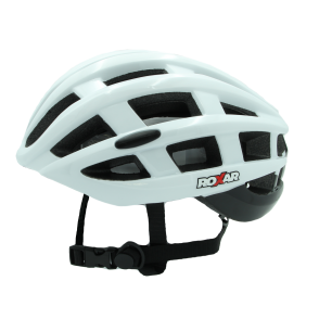 Kask rowerowy ROXAR STREET biało czarny (połysk) rozm.L (58-61cm) z wbudowanym światełkiem