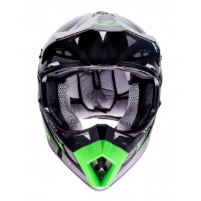 Kask motocyklowy LAZER MX8 Pure Carbon czarny/carbon/zielony