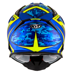 Kask Motocyklowy KYT STRIKE EAGLE REEF niebieski/żółty fluo - XL