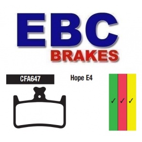 Klocki rowerowe EBC (organiczne) Hope E4 CFA647