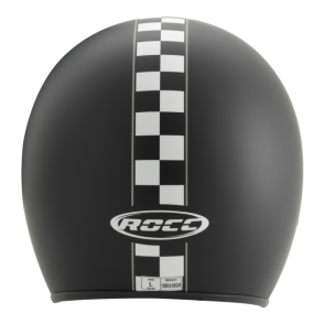 Kask motocyklowy ROCC Classic Dekor Race Flag czarny matowy
