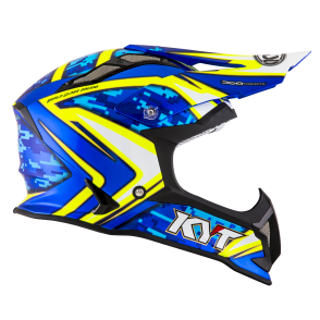 Kask Motocyklowy KYT STRIKE EAGLE REEF niebieski/żółty fluo - XL