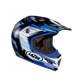 Kask motocyklowy LAZER MX7 Evo Space Runner biały/niebieski