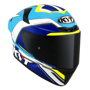 Kask Motocyklowy KYT TT-COURSE GRAND PRIX biały/jasny niebieski - M