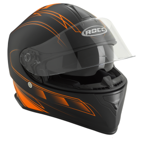 Kask motocyklowy ROCC 431 czarno-pomarańczowo-neonowy