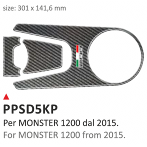 ONEDESIGN Naklejka na półkę kierownicy Ducati Monster 1200 dal 2015 al 2016