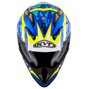 Kask Motocyklowy KYT STRIKE EAGLE REEF niebieski/żółty fluo - XL